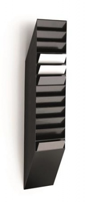 Prospektustartó, fali, álló, A4, DURABLE "FLEXIBOXX 12", fekete