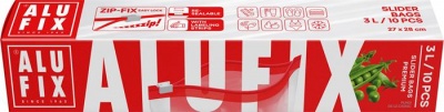 Cipzáras zacskó, 3 l, ALUFIX "Zipp Fix"