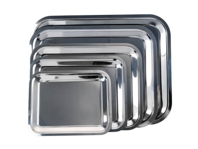 Tálca, szögletes, rozsdamentes acél, 45x35,5 cm