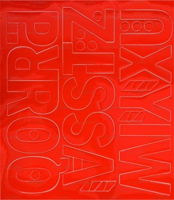 Öntapadós matrica, 5 cm-es, betűlap, ABC második fele, piros