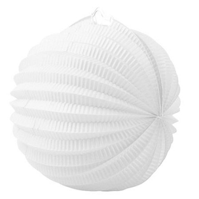 Lampion, kerek, 22 cm, fehér
