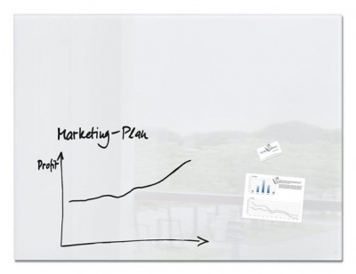 Mágneses üvegtábla, 120x90 cm, SIGEL "Artverum® " fehér