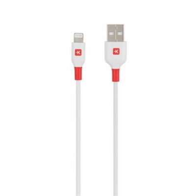 Töltőkábel, USB-A/Lightning (Apple),  1,2m, SKROSS, fehér
