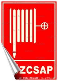 Információs matrica, 12,5x17,5 cm, fluoreszkáló, utánvilágítós, "Tűzcsap"